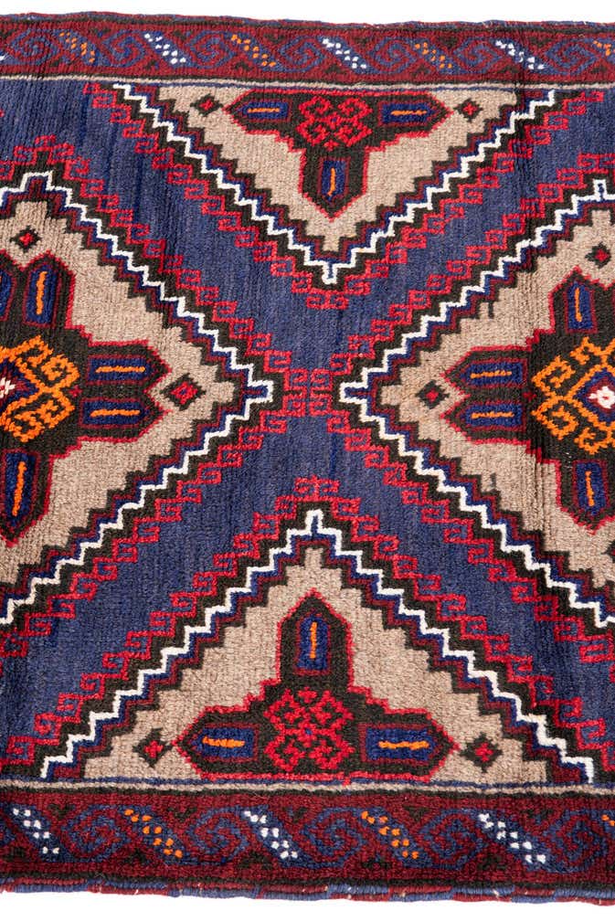 2' 11 x 4' 7 Hand Knotted Balouch Persian Wool Rug