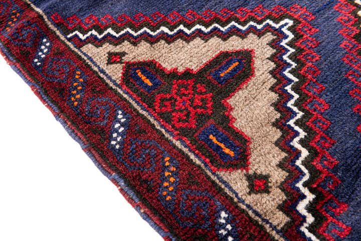 2' 11 x 4' 7 Hand Knotted Balouch Persian Wool Rug