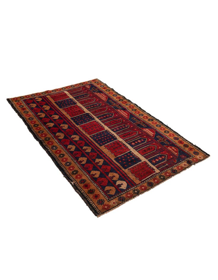 Detail image of 3' x 4' 4 Hand Knotted Balouch Persian Wool Rug