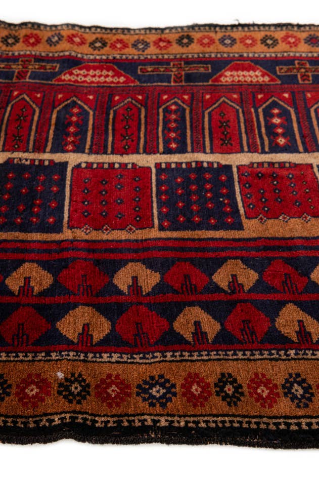 Detail image of 3' x 4' 4 Hand Knotted Balouch Persian Wool Rug