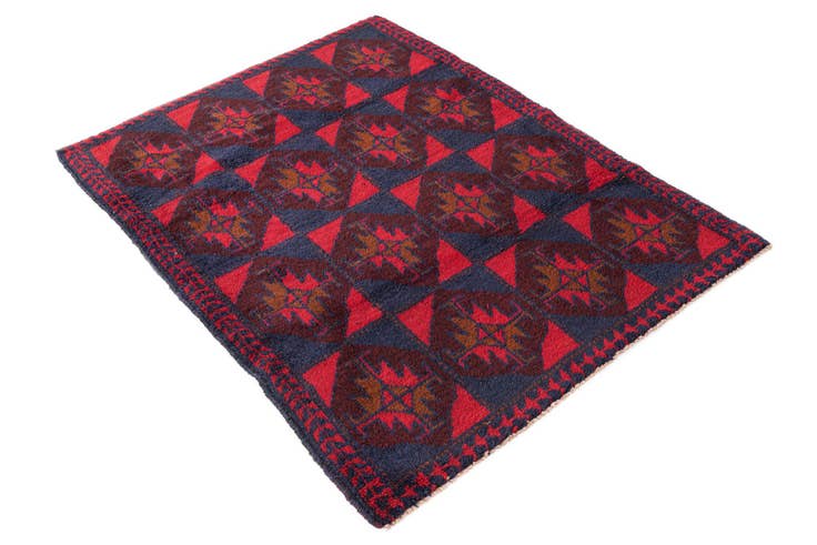 Detail image of 3' 2 x 4' 5 Hand Knotted Balouch Persian Wool Rug