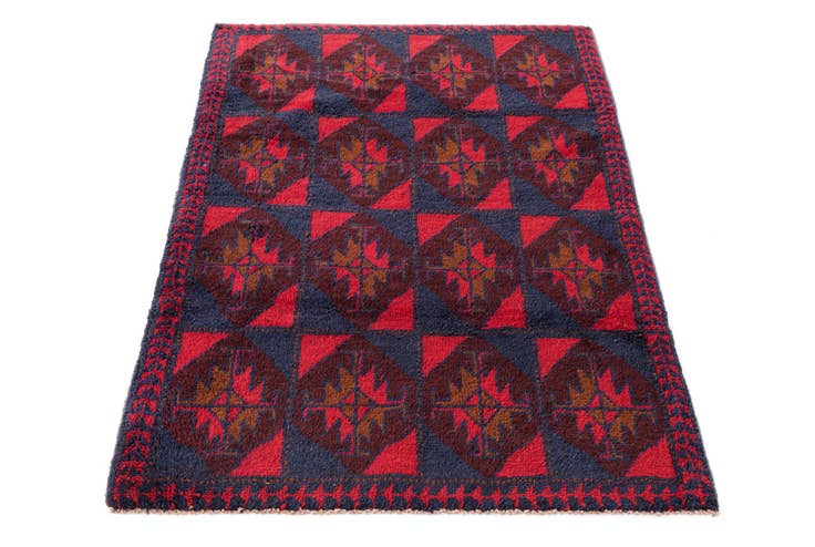 Detail image of 3' 2 x 4' 5 Hand Knotted Balouch Persian Wool Rug