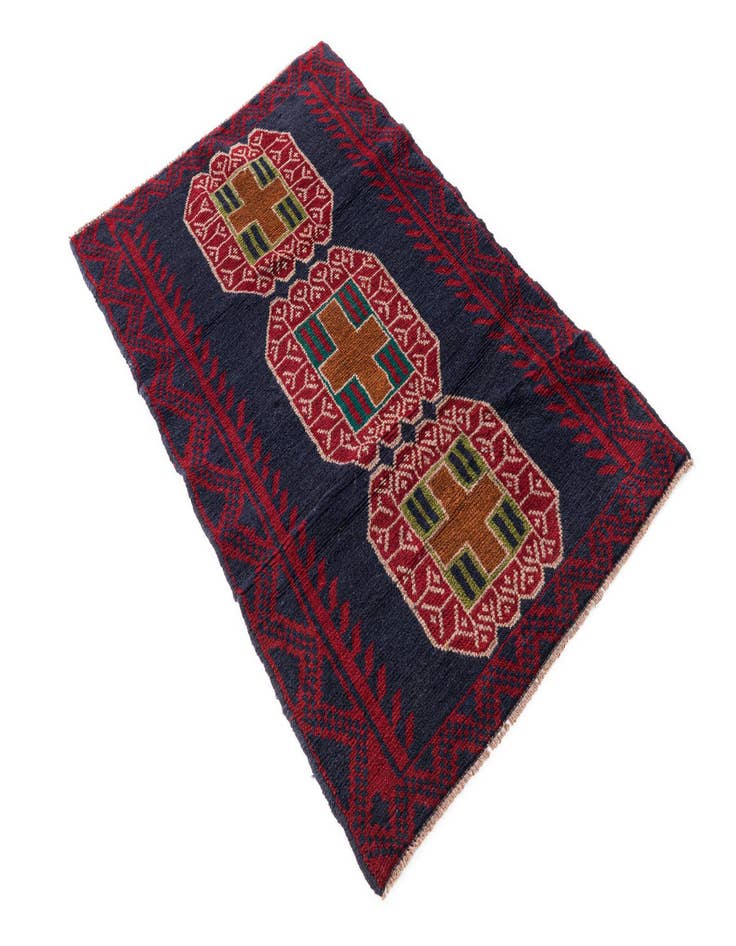 Detail image of 2' 10 x 4' 6 Hand Knotted Balouch Persian Wool Rug