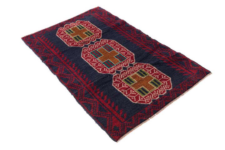 2' 10 x 4' 6 Hand Knotted Balouch Persian Wool Rug