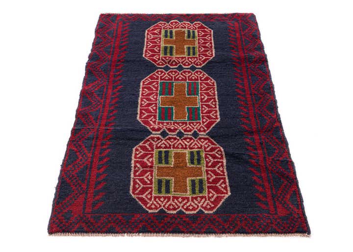 2' 10 x 4' 6 Hand Knotted Balouch Persian Wool Rug