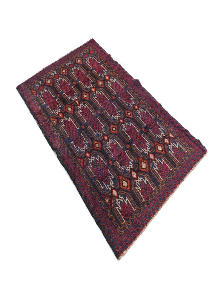 3' x 4' 7 Hand Knotted Balouch Persian Wool Rug