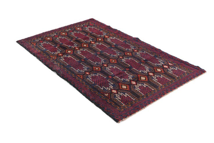 Detail image of 3' x 4' 7 Hand Knotted Balouch Persian Wool Rug