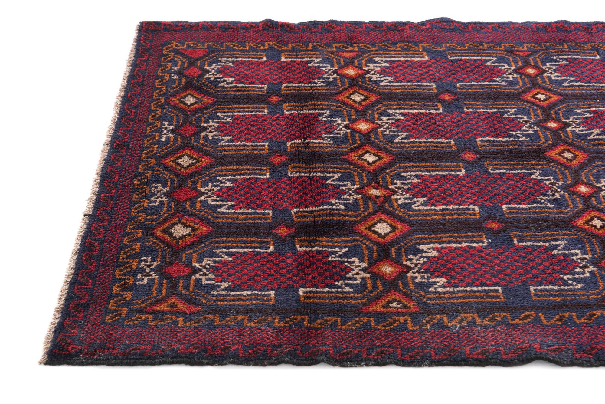 3' x 4' 7 Hand Knotted Balouch Persian Wool Rug