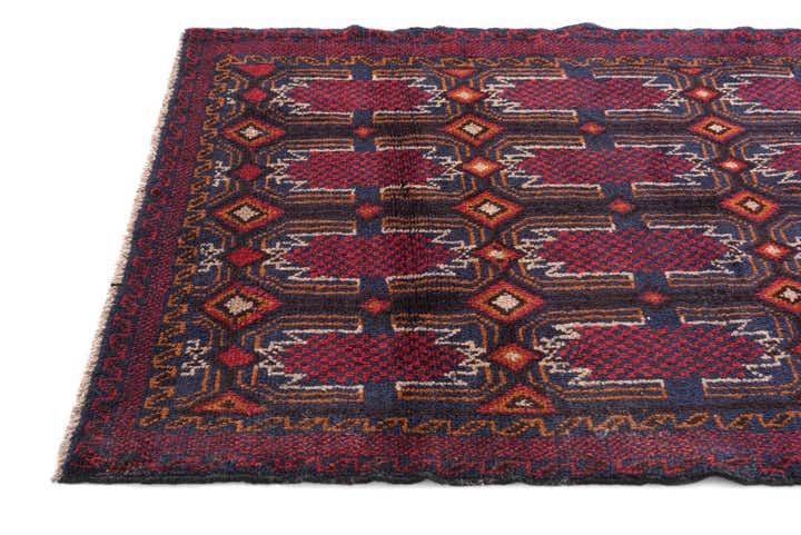 3' x 4' 7 Hand Knotted Balouch Persian Wool Rug