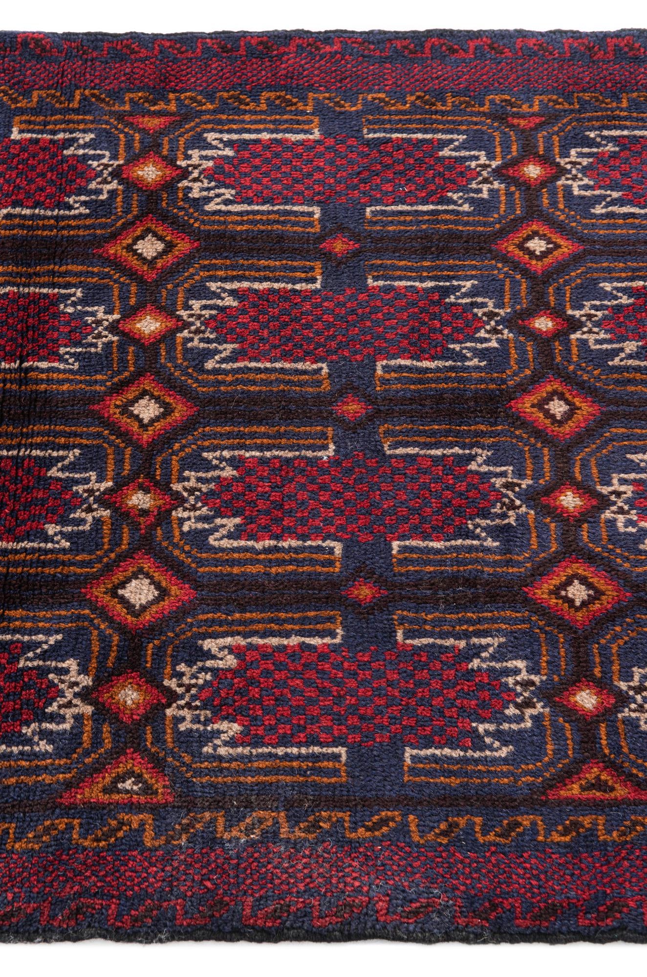 3' x 4' 7 Hand Knotted Balouch Persian Wool Rug