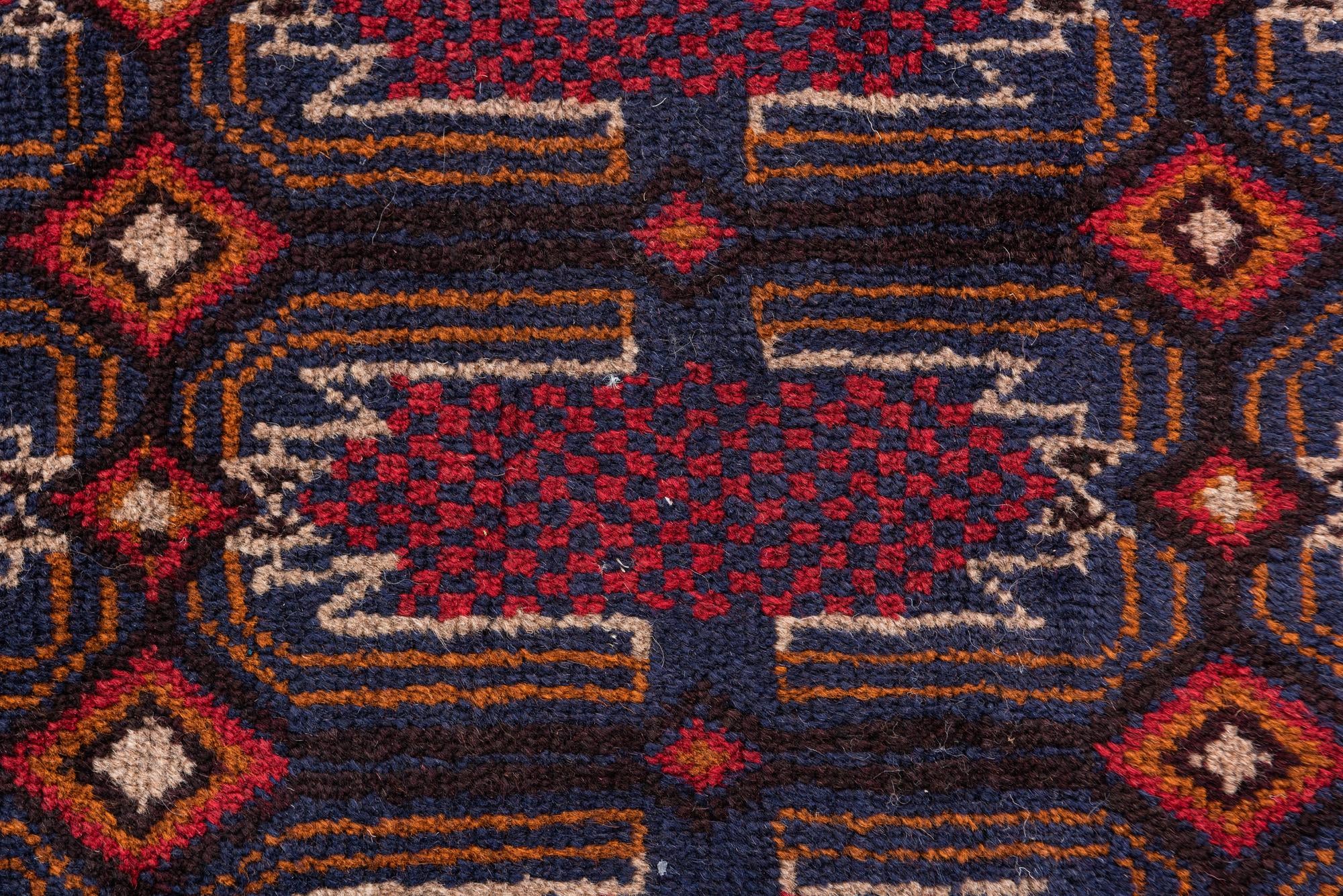 3' x 4' 7 Hand Knotted Balouch Persian Wool Rug