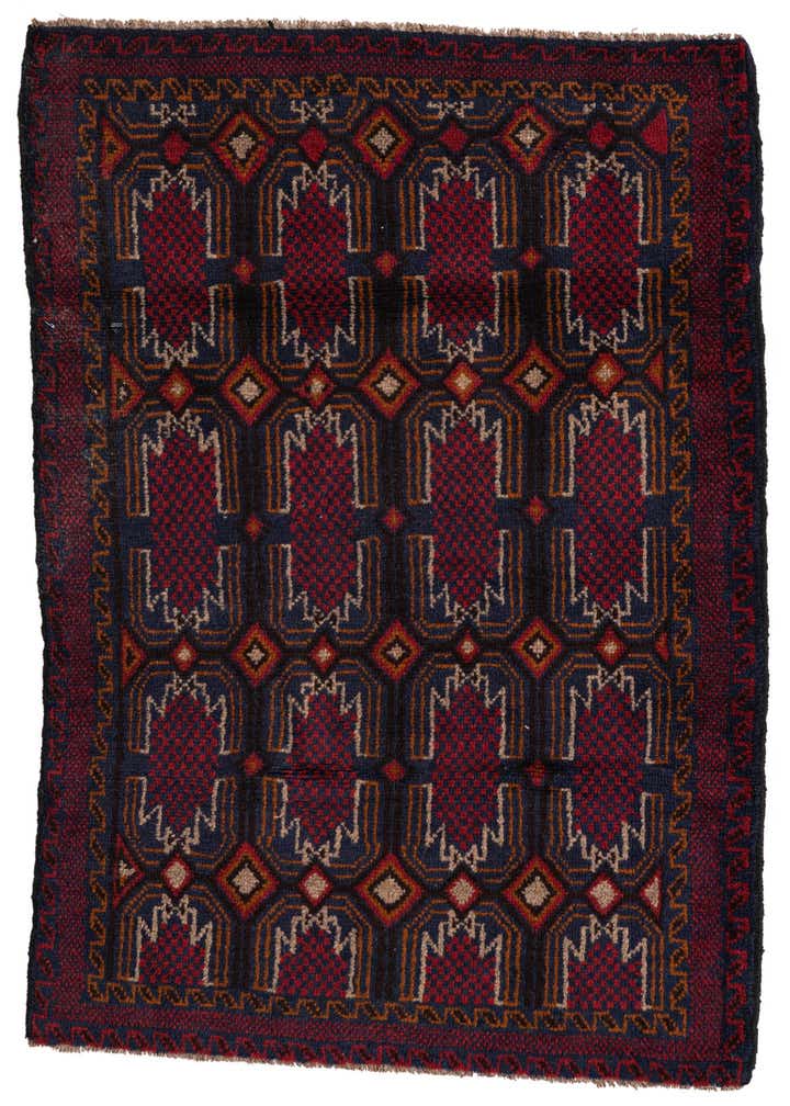 3' x 4' 7 Hand Knotted Balouch Persian Wool Rug