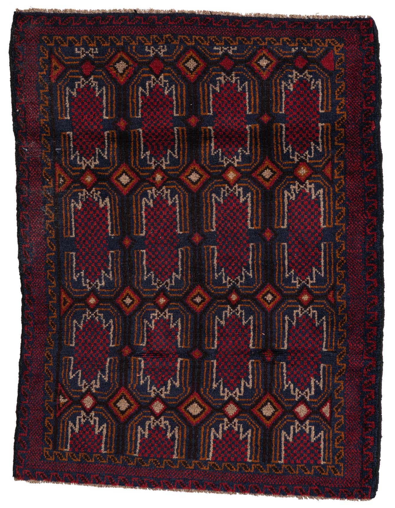 3' x 4' 7 Hand Knotted Balouch Persian Wool Rug
