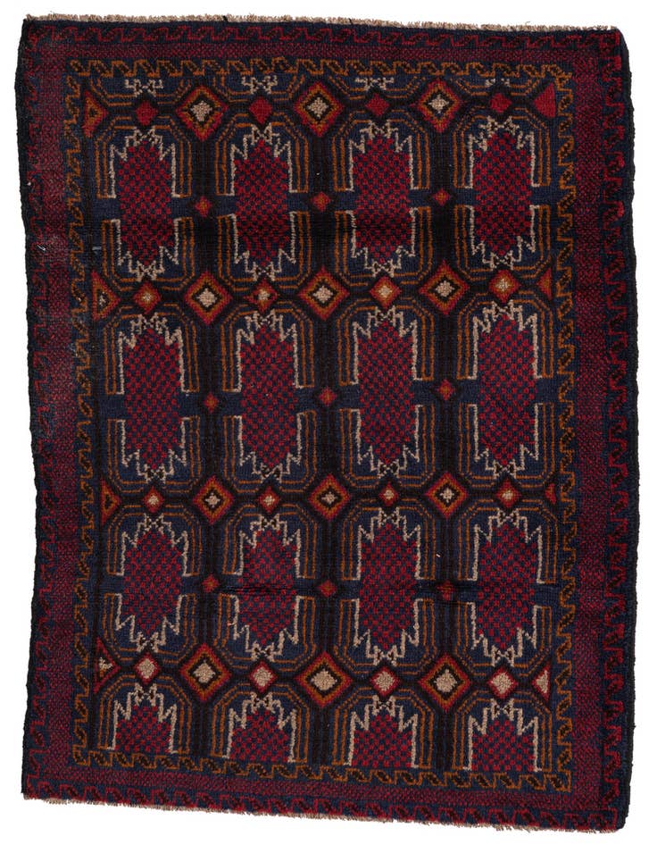 Detail image of 3' x 4' 7 Hand Knotted Balouch Persian Wool Rug