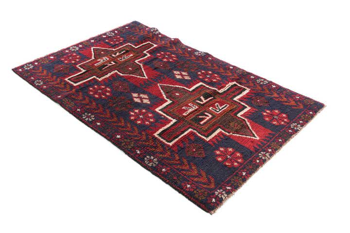 2' 10 x 4' 6 Hand Knotted Balouch Persian Wool Rug