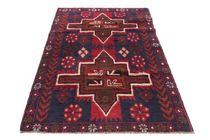 2' 10 x 4' 6 Hand Knotted Balouch Persian Wool Rug