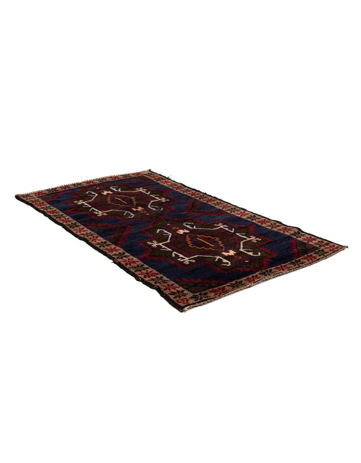 2' 9 x 4' 10 Hand Knotted Balouch Persian Wool Rug