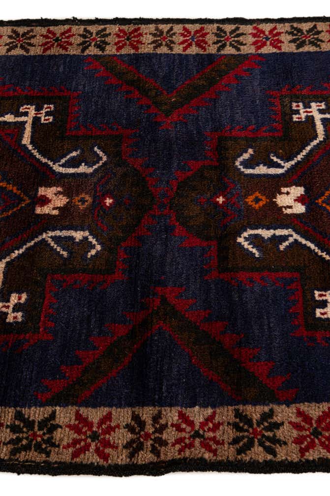 2' 9 x 4' 10 Hand Knotted Balouch Persian Wool Rug