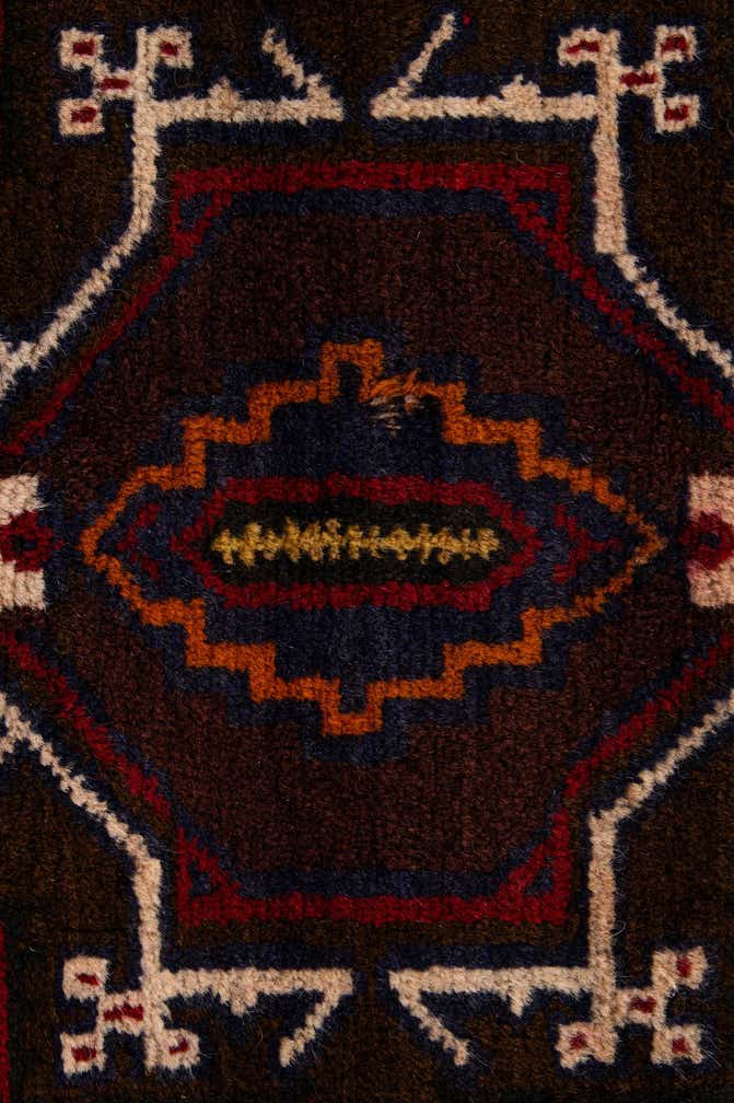 2' 9 x 4' 10 Hand Knotted Balouch Persian Wool Rug