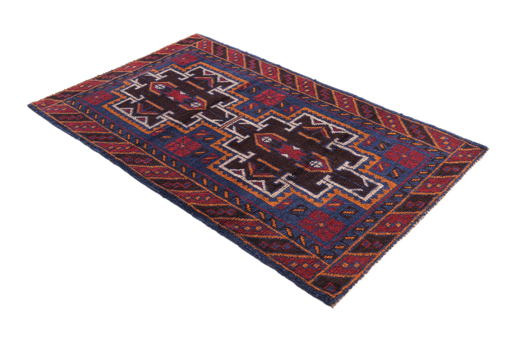 85cm x 140cm anudado a mano Balouch Alfombra Persa Lana