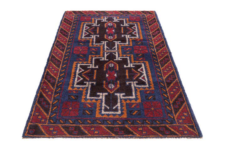85cm x 140cm anudado a mano Balouch Alfombra Persa Lana