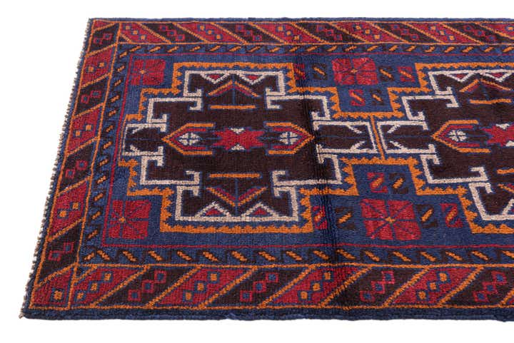 85cm x 140cm anudado a mano Balouch Alfombra Persa Lana