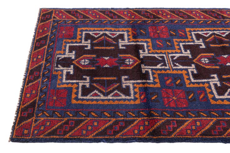 Detail image of 85cm x 140cm anudado a mano Balouch Alfombra Persa Lana