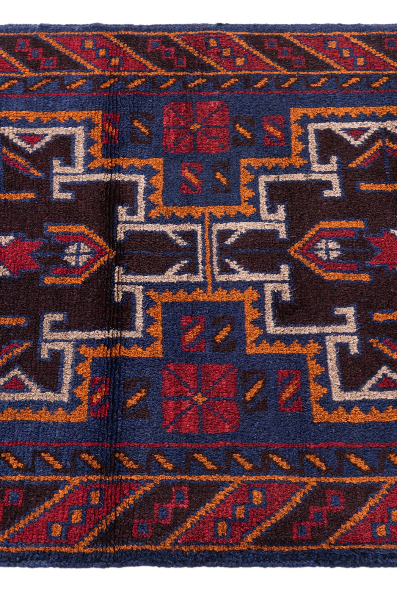 85cm x 140cm anudado a mano Balouch Alfombra Persa Lana