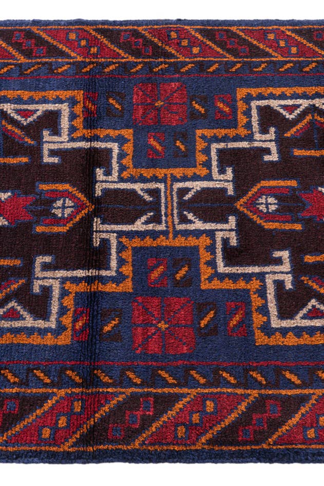 Detail image of 85cm x 140cm anudado a mano Balouch Alfombra Persa Lana