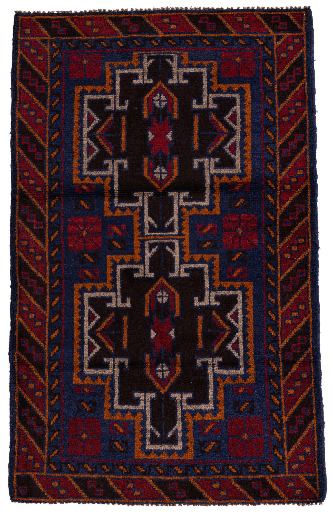 85cm x 140cm anudado a mano Balouch Alfombra Persa Lana