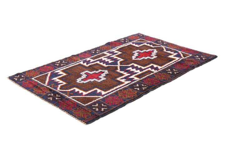 3' x 4' 10 Hand Knotted Balouch Persian Wool Rug