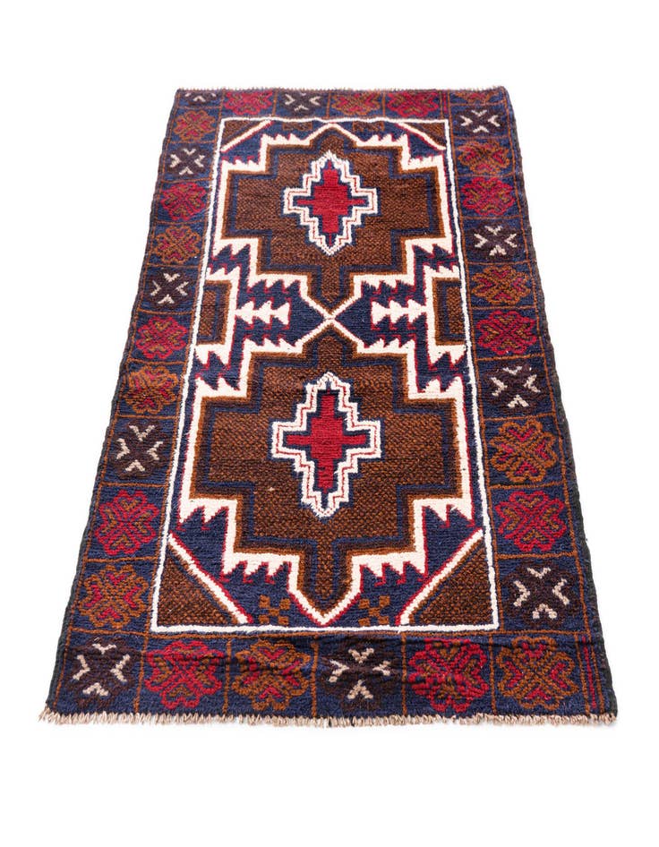 Detail image of 3' x 4' 10  Hand Knotted Balouch Persian Wool Rug