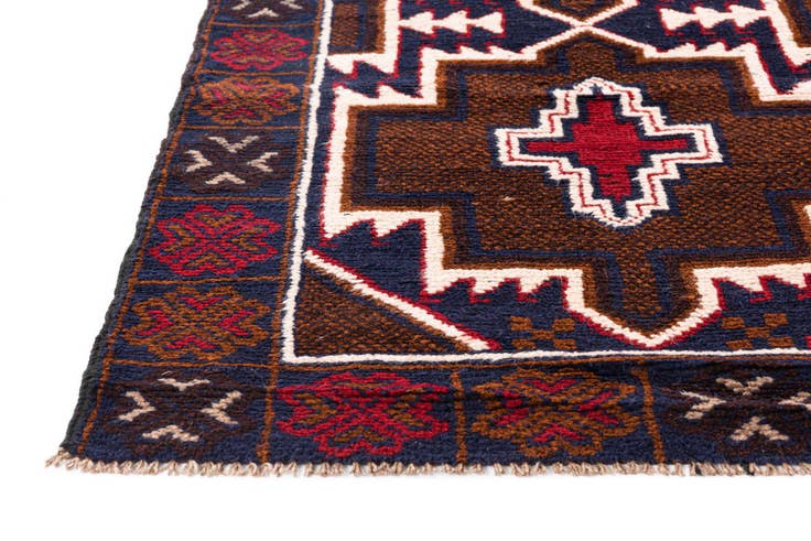 Detail image of 3' x 4' 10 Hand Knotted Balouch Persian Wool Rug