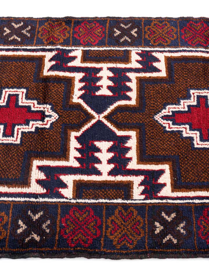3' x 4' 10 Hand Knotted Balouch Persian Wool Rug