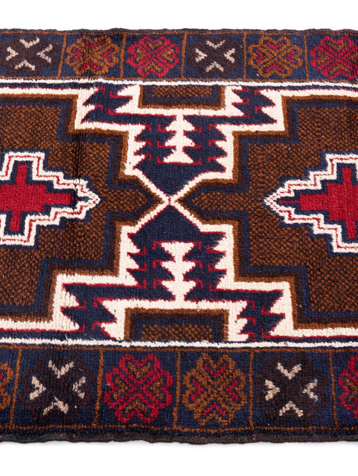 Detail image of 3' x 4' 10 Hand Knotted Balouch Persian Wool Rug