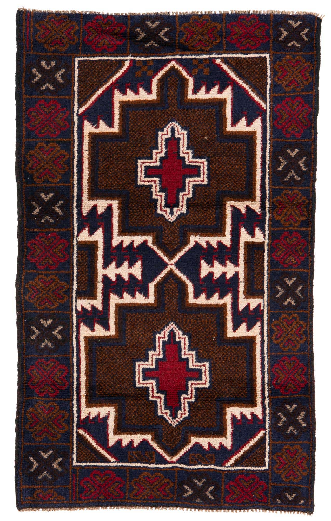 3' x 4' 10 Hand Knotted Balouch Persian Wool Rug