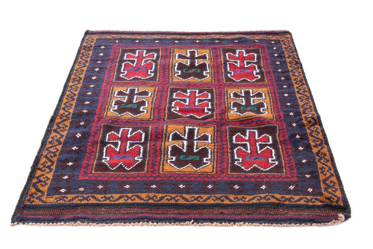 Detail image of 3' 2 x 4' 7 Hand Knotted Balouch Persian Wool Rug