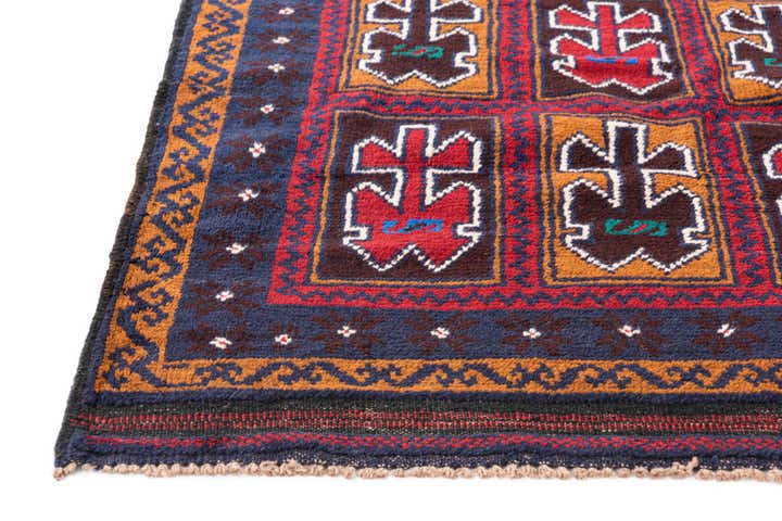 3' 2 x 4' 7 Hand Knotted Balouch Persian Wool Rug
