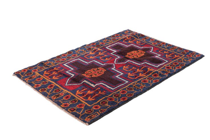 Detail image of 3' x 4' 3 Hand Knotted Balouch Persian Wool Rug