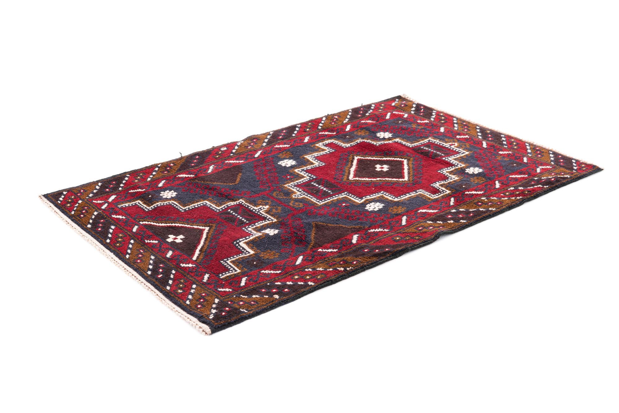 3' x 4' 8 Hand Knotted Balouch Persian Wool Rug