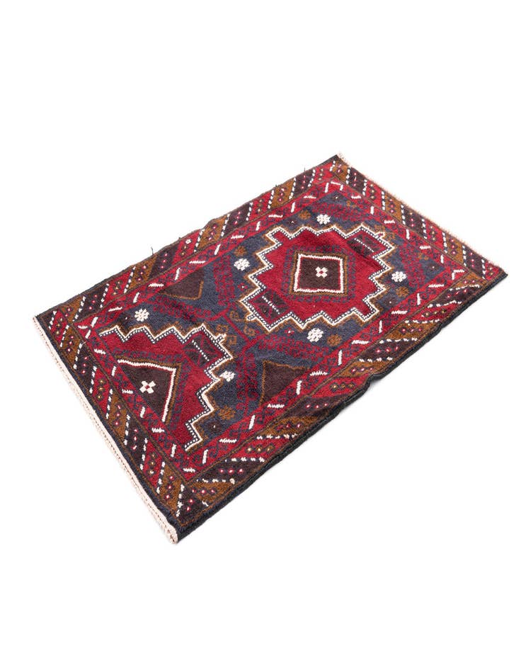 Detail image of 3' x 4' 8  Hand Knotted Balouch Persian Wool Rug