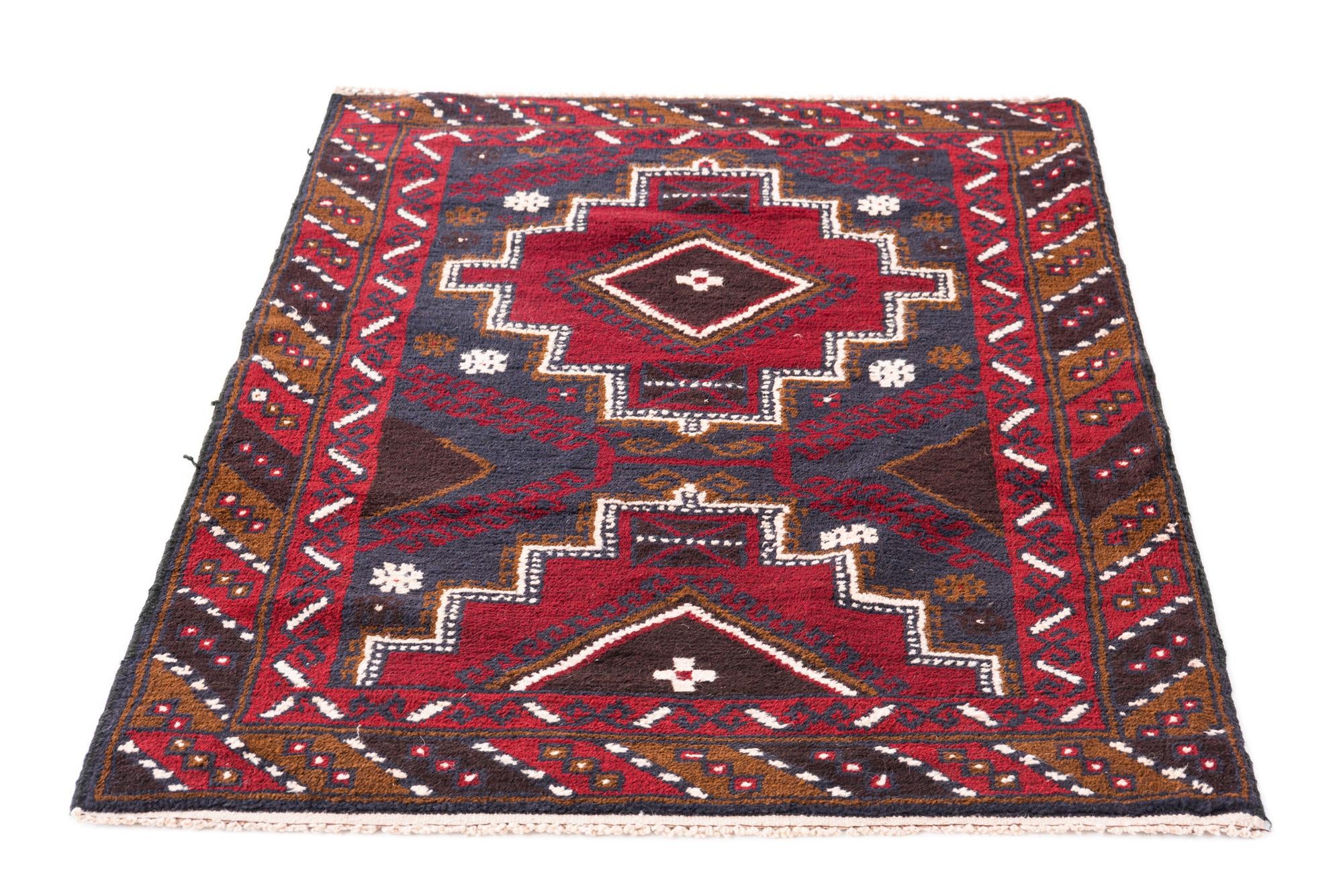 3' x 4' 8 Hand Knotted Balouch Persian Wool Rug