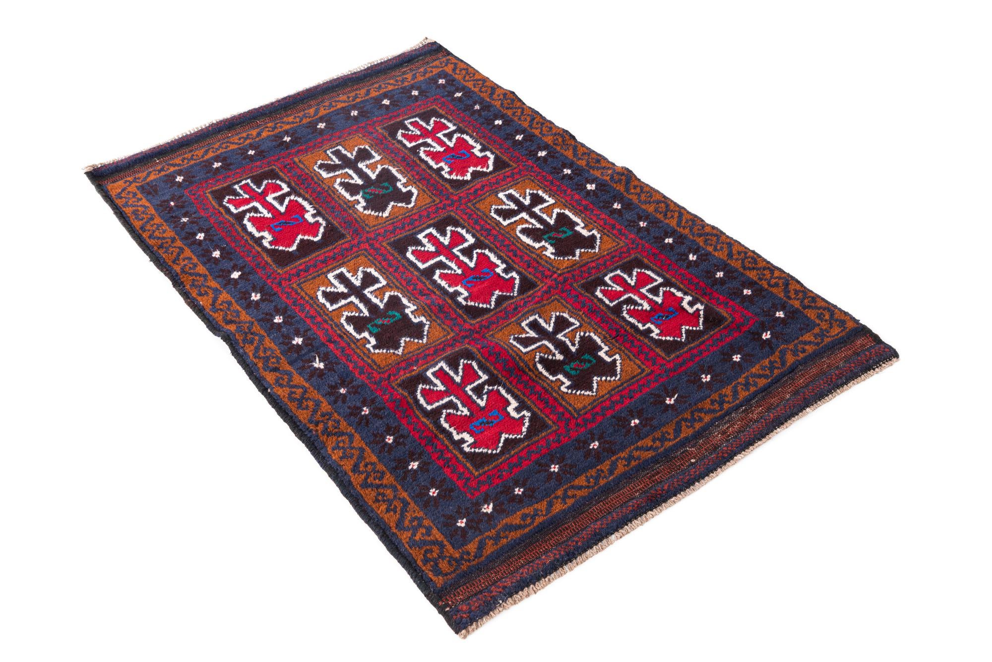 2' 10 x 4' 9 Hand Knotted Balouch Persian Wool Rug