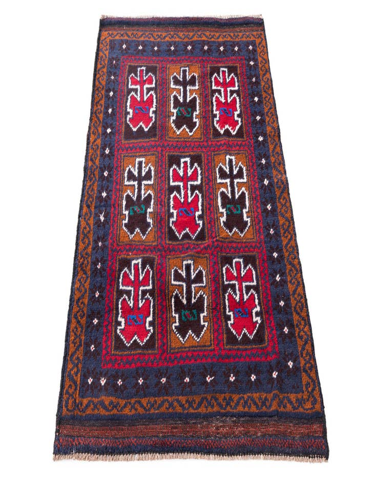 Detail image of 2' 10 x 4' 9  Hand Knotted Balouch Persian Wool Rug