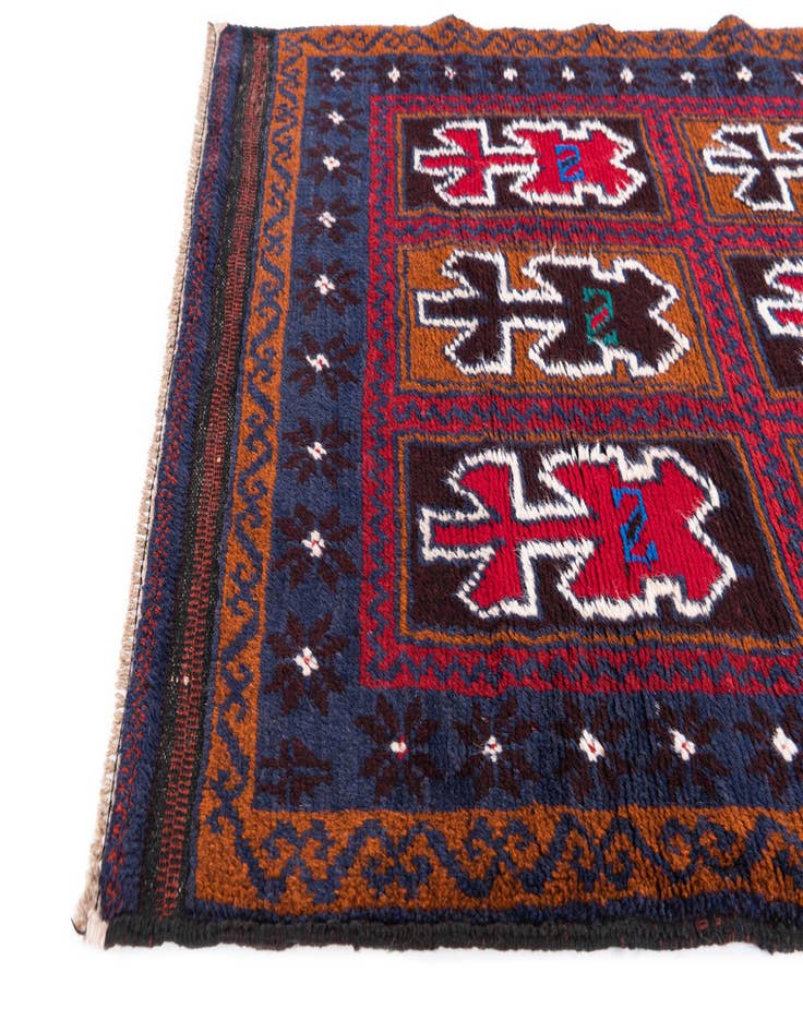 Detail image of 2' 10 x 4' 9  Hand Knotted Balouch Persian Wool Rug