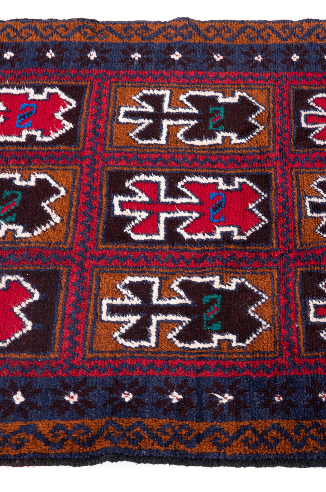 2' 10 x 4' 9 Hand Knotted Balouch Persian Wool Rug