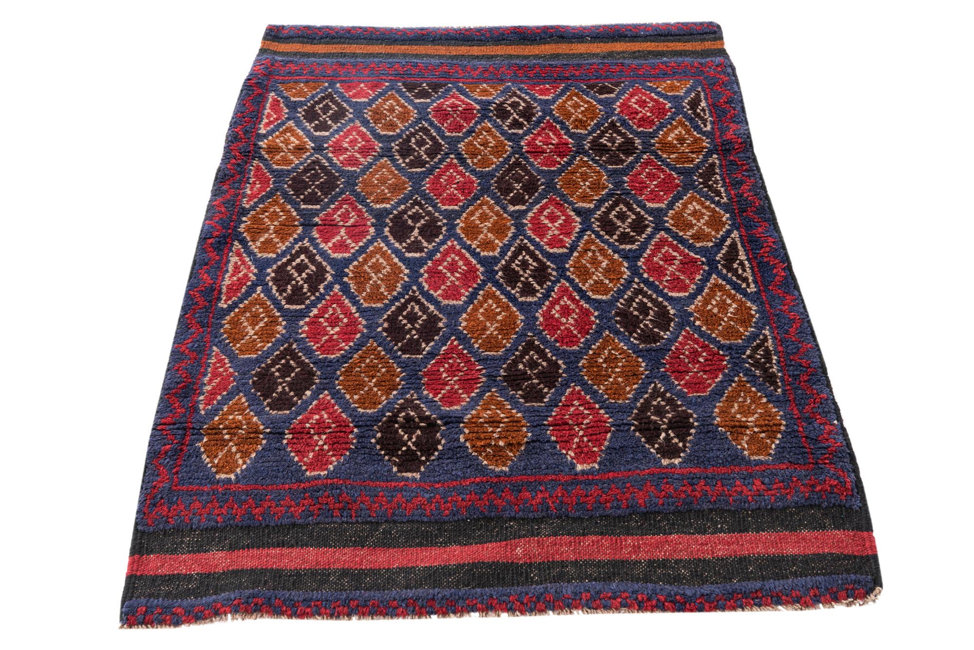 3' x 4' 4 Hand Knotted Balouch Persian Wool Rug