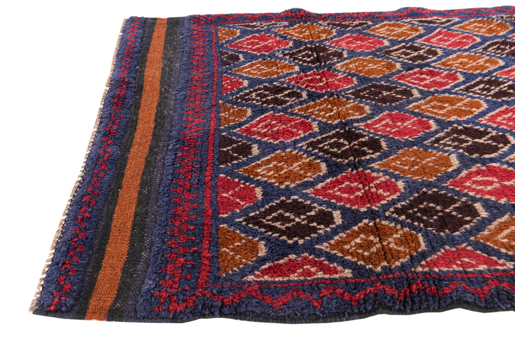 3' x 4' 4 Hand Knotted Balouch Persian Wool Rug