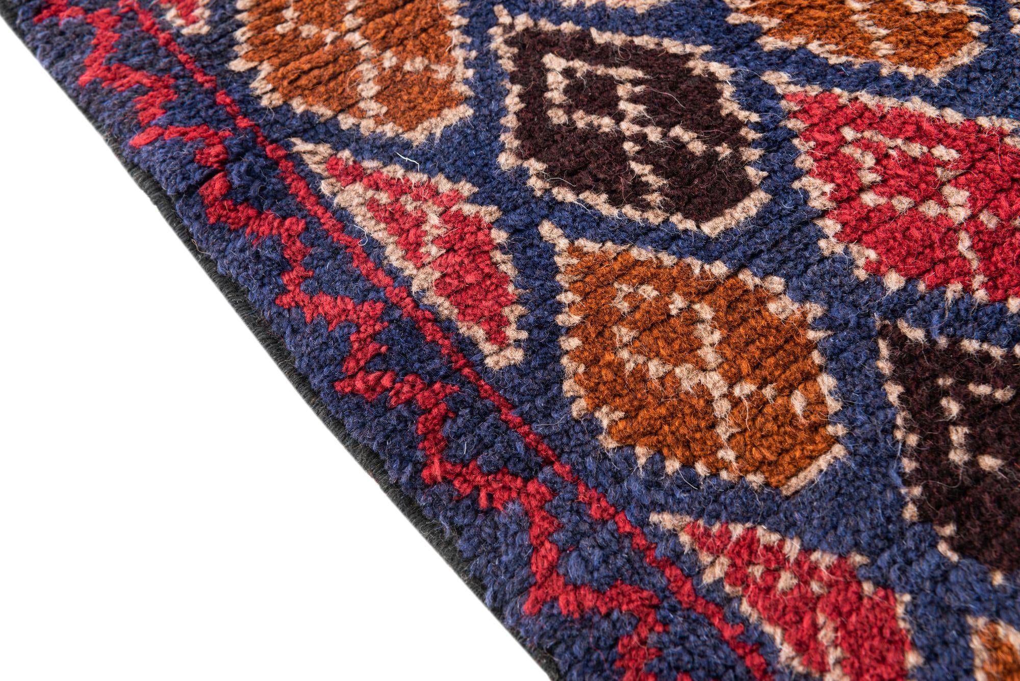 3' x 4' 4 Hand Knotted Balouch Persian Wool Rug