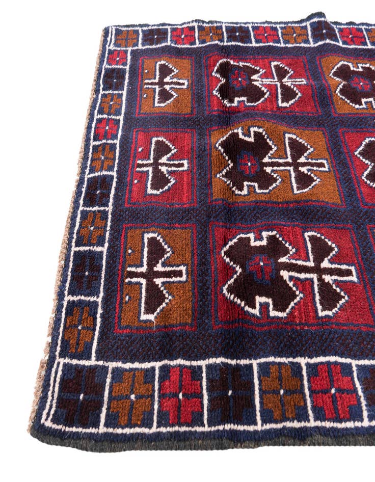 Detail image of 2' 10 x 4' 5  Hand Knotted Balouch Persian Wool Rug